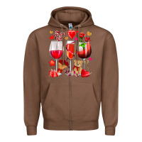 Chestnut valentines day wine glasses Zipper Hoodie - NancyCooperArtShop