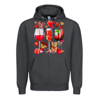 Smoke valentines day wine glasses Zipper Hoodie - NancyCooperArtShop