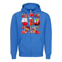 True Royal valentines day wine glasses Zipper Hoodie - NancyCooperArtShop