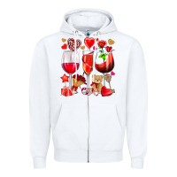 White valentines day wine glasses Zipper Hoodie - NancyCooperArtShop