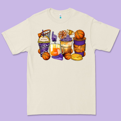 Basketball Coffee Cups Premium Tee Designed By Zillion Design Studio