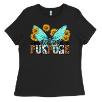 Black created with a purpose Ladies Tee - texasbilliewilder