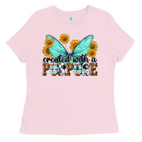 Bubblegum Pink created with a purpose Ladies Tee - texasbilliewilder