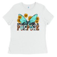 White created with a purpose Ladies Tee - texasbilliewilder