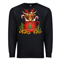 Black hot coco christmas highland cow Premium Sweatshirt - Jasminsmagicworld