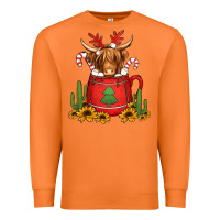 Carrot hot coco christmas highland cow Premium Sweatshirt - Jasminsmagicworld