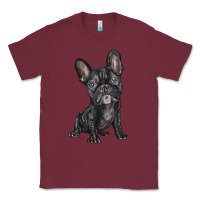 Burgundy french bulldog Classic Tee - BarkalooDesign