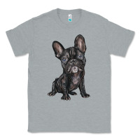 Heather Grey french bulldog Classic Tee - BarkalooDesign
