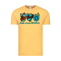 Vintage Mustard peace love  gemstone Vintage Tee - AdoDesignShop