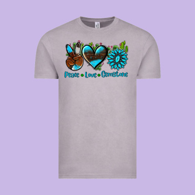 Peace Love  Gemstone Vintage Tee Designed By Adodesignshop