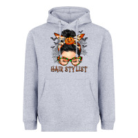 Heather Grey Hair stylist messy bun Heavyweight Hoodie - BarkalooDesign