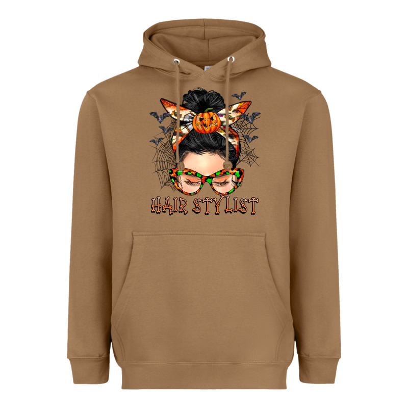 Hair Stylist Messy Bun Heavyweight Hoodie by BarkalooDesign | Teevron