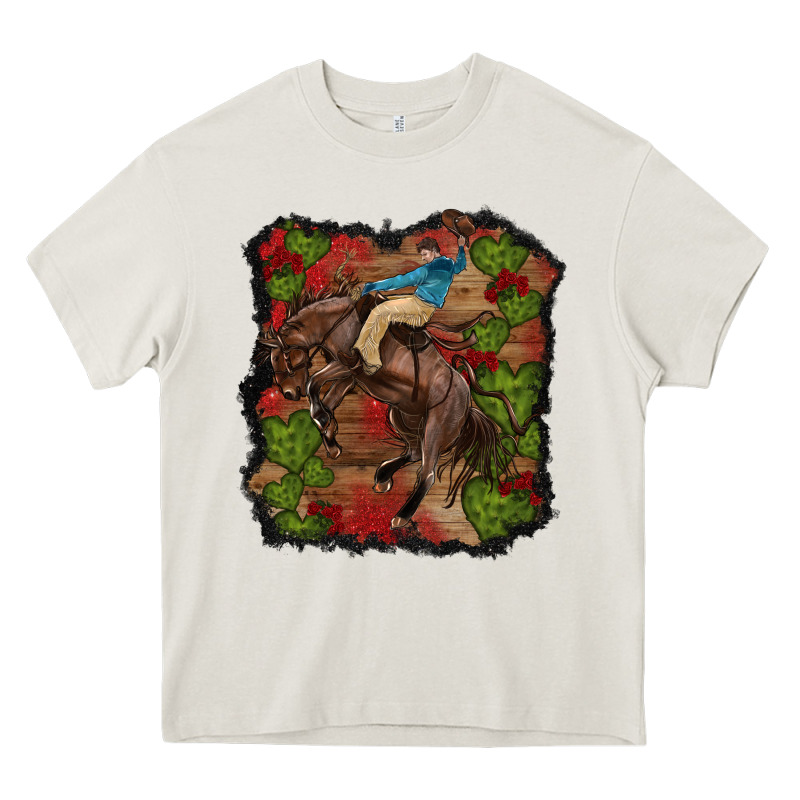 Valentine's Day Cowboy Cactus Rose Heavy Core Tee by RanaPortraitStore | Teevron