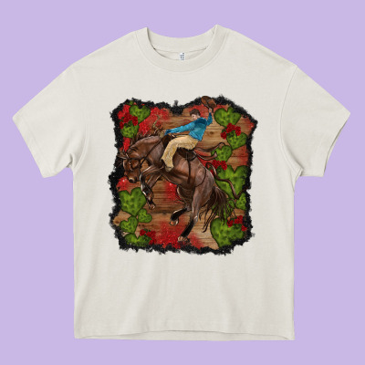 Heavy Core Tee valentine's day cowboy cactus rose