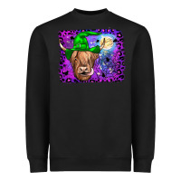 Black highland cow halloween Heavyweight Sweatshirt - JahusDesignShop