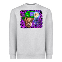 Heather Grey highland cow halloween Heavyweight Sweatshirt - JahusDesignShop