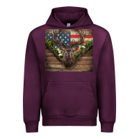 Mauve Wine usa deer hunting Urban Hoodie - CowGirlArtShop
