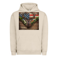 Pigment French Oak usa deer hunting Urban Hoodie - CowGirlArtShop