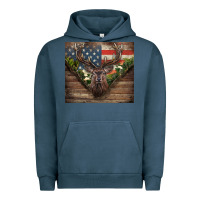 Pigment Midnight Navy usa deer hunting Urban Hoodie - CowGirlArtShop