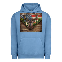 Pigment Pebble Blue usa deer hunting Urban Hoodie - CowGirlArtShop