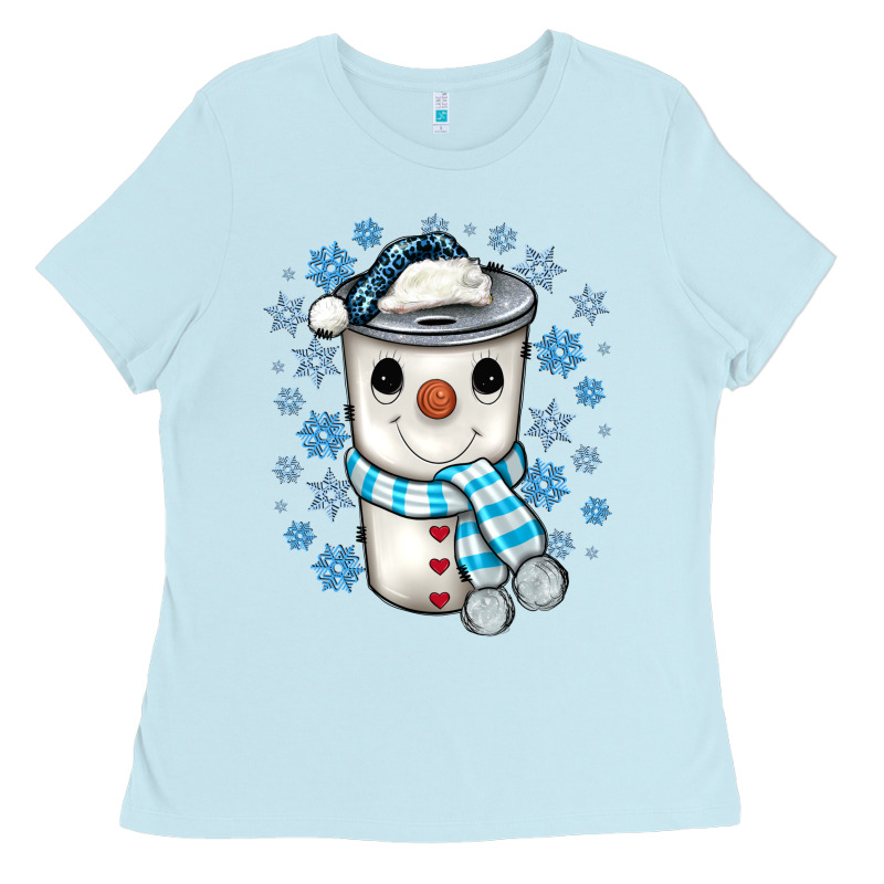 Snowman Coffee Cup Ladies Tee by JahusDesignShop | Teevron