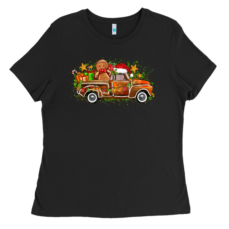 Christmas Gingerbread Truck Ladies Tee by Zillion Design Studio | Teevron