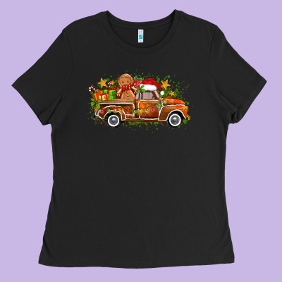Christmas Gingerbread Truck Ladies Tee Designed By Zillion Design Studio