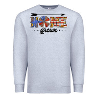 Heather Grey home grown american flag windmill Premium Sweatshirt - Jasminsmagicworld