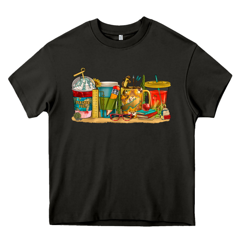 Teacher Fuel Coffee Cups Heavy Core Tee by texasbilliewilder | Teevron
