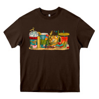 Chocolate Brown teacher fuel coffee cups Heavy Core Tee - texasbilliewilder