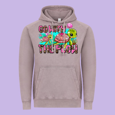 Go With The Flow Vintage Hoodie Designed By Adodesignshop