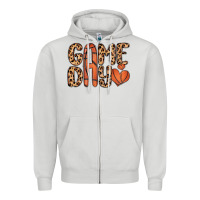 Dove Grey game day basketball Zipper Hoodie - MaliasSmallBusiness