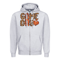 Heather Grey game day basketball Zipper Hoodie - MaliasSmallBusiness