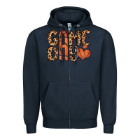 Navy game day basketball Zipper Hoodie - MaliasSmallBusiness