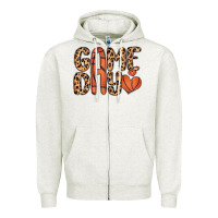 Oatmeal Heather game day basketball Zipper Hoodie - MaliasSmallBusiness