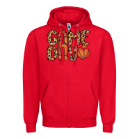 Red game day basketball Zipper Hoodie - MaliasSmallBusiness
