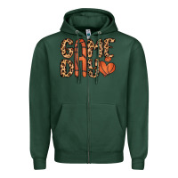 Sports Green game day basketball Zipper Hoodie - MaliasSmallBusiness