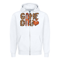 White game day basketball Zipper Hoodie - MaliasSmallBusiness