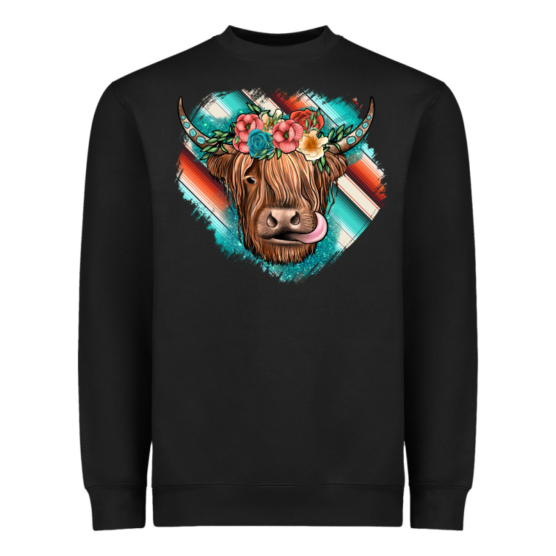 Highland Cow Serape Heavyweight Sweatshirt by JahusDesignShop | Teevron