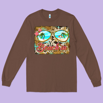 Beach'in Sunglasses Long Sleeve Tee Designed By Jasminsmagicworld