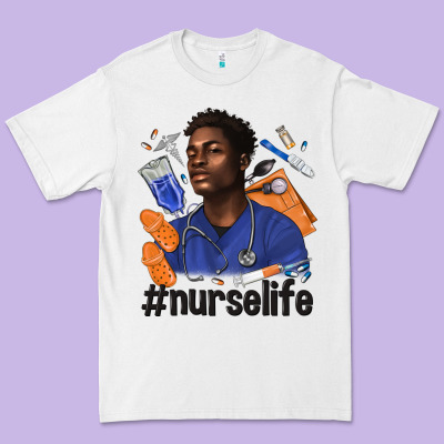 Afro Man Nurse Life Premium Tee Designed By Texasbilliewilder