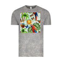 Cloud Rock parrot in the sun seamless pattern Vintage Tee - BundleAndBundleShop
