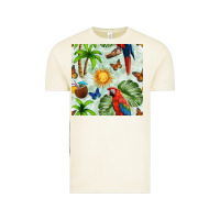 Vintage Arctic parrot in the sun seamless pattern Vintage Tee - BundleAndBundleShop