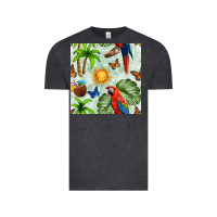 Vintage Black parrot in the sun seamless pattern Vintage Tee - BundleAndBundleShop