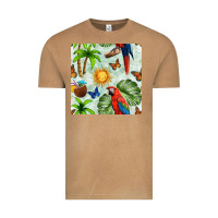 Parrot In The Sun Seamless Pattern Vintage Tee | Teevron