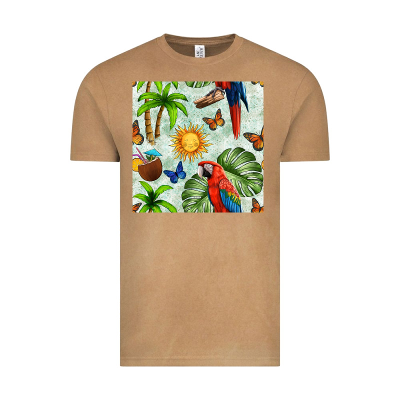 Parrot In The Sun Seamless Pattern Vintage Tee by BundleAndBundleShop | Teevron