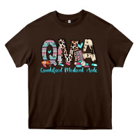 Chocolate Brown qma qualified medical aide Heavy Core Tee - Zillion Design Studio