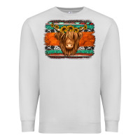 Dove Grey highland cow western background Premium Sweatshirt - Jasminsmagicworld