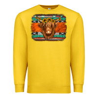 Lemon highland cow western background Premium Sweatshirt - Jasminsmagicworld