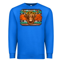 True Royal highland cow western background Premium Sweatshirt - Jasminsmagicworld